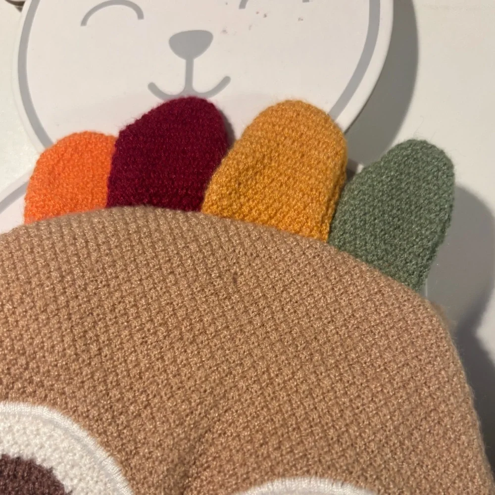 NEW Fall Baby Gift Bundle - Turkey Wrap Hat Set and Burp Cloths
